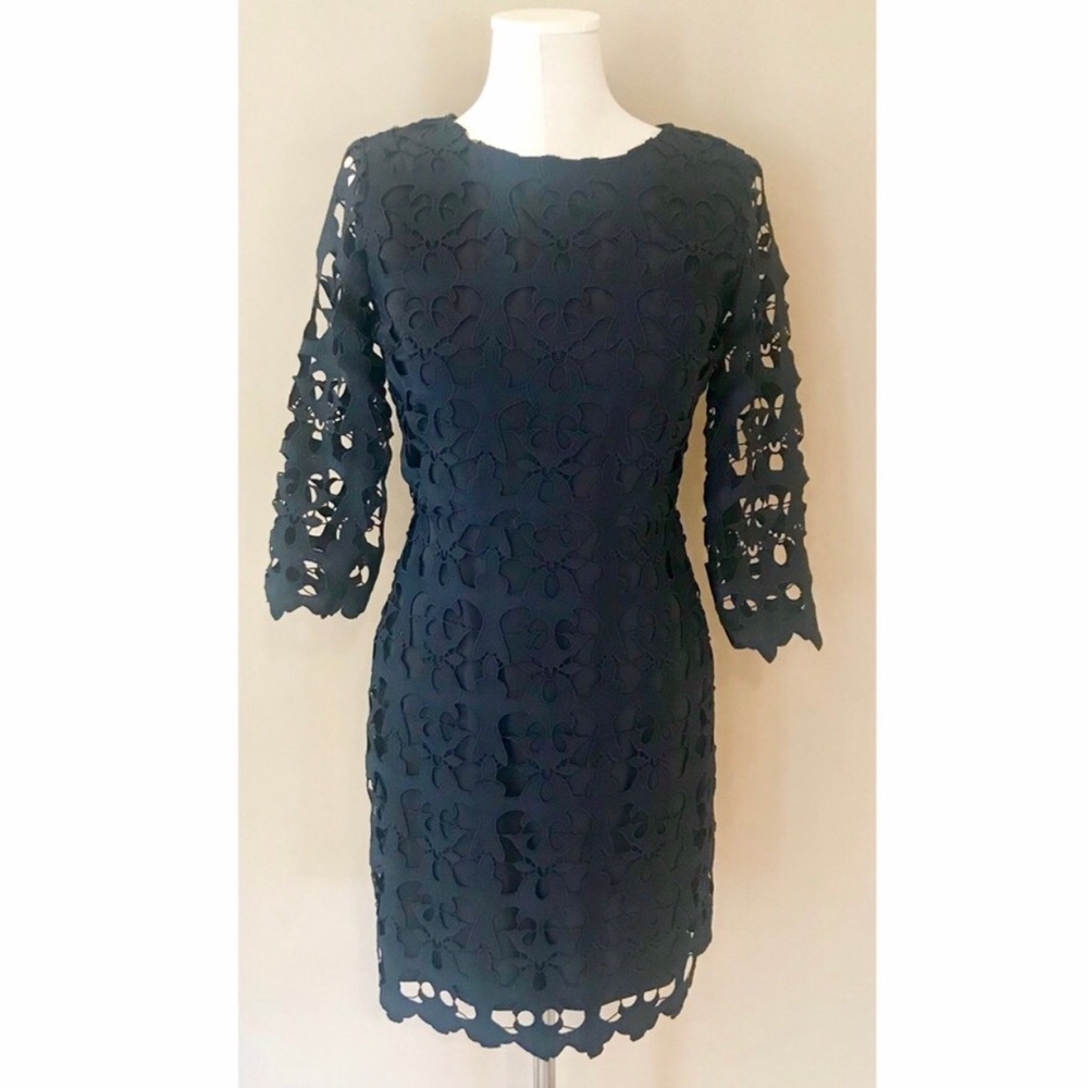 LOFT navy lace dress